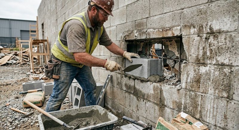 Cinder Block Wall Repair in Fulton County, GA