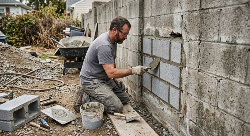 Cinder Block Wall Repair in Tyrone, GA