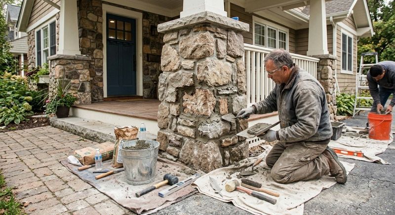 Stone Column Repair in Douglasville, GA