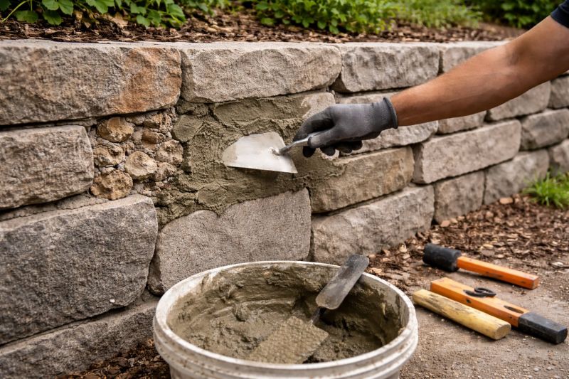 Stone Wall Repair in Fulton County, GA